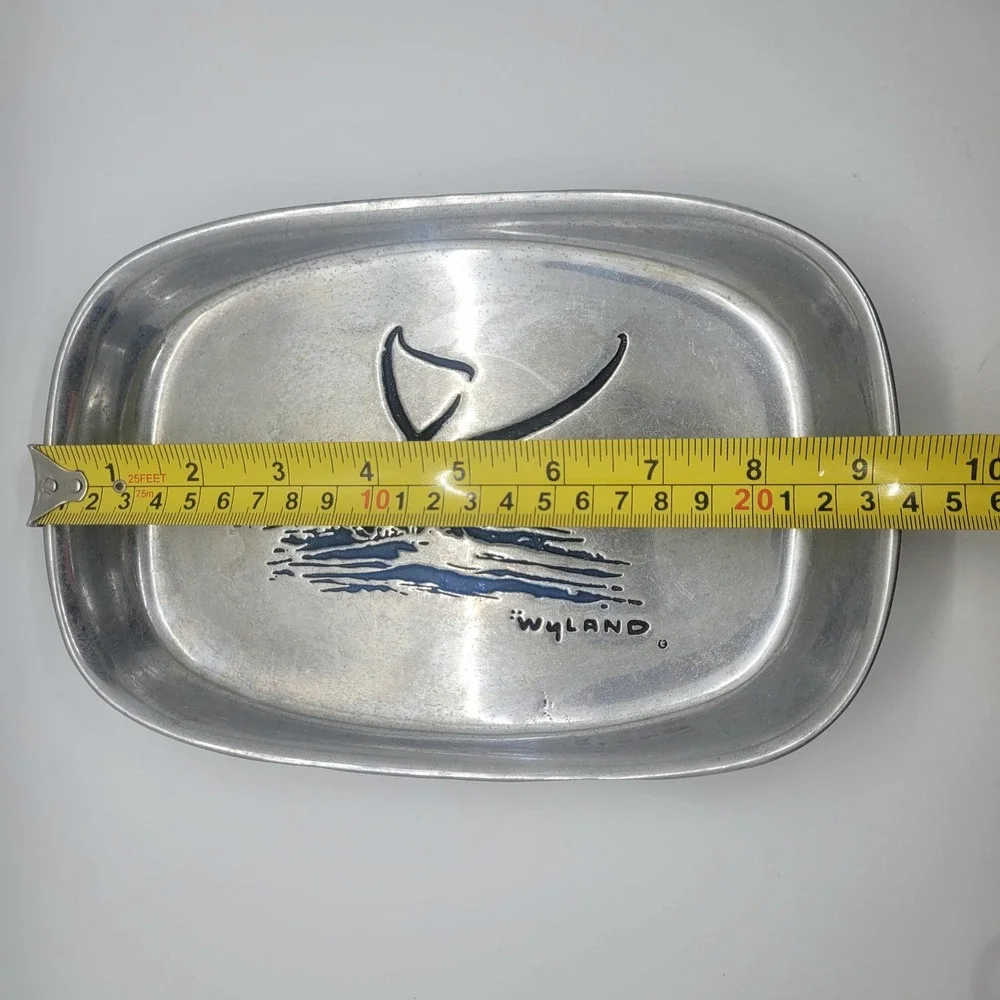 Wilton Armetale Wyland Whale Tail‎ Bread Tray Pewter Metal Serving Dish 829514